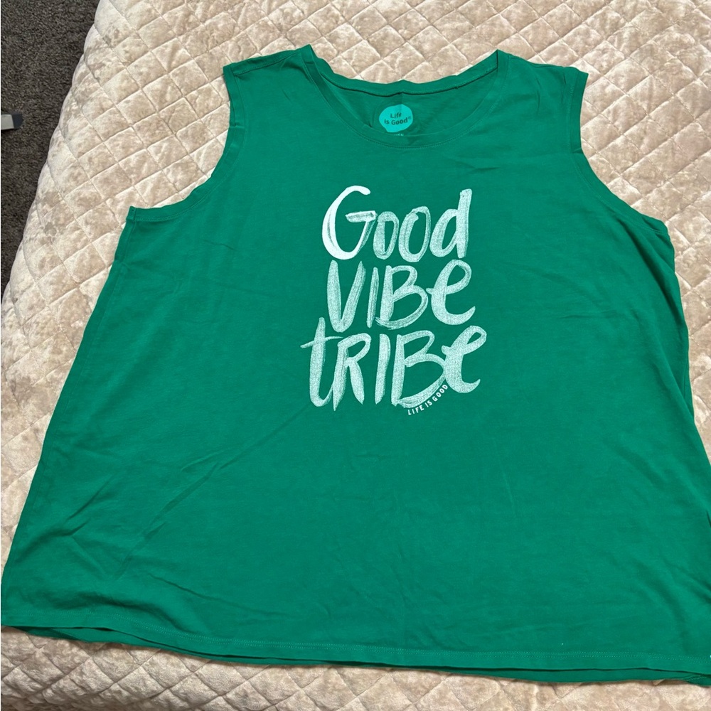 Life Is Good Green Tee - Good Vibe Tribe